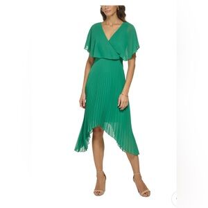 Green Pleated Dress